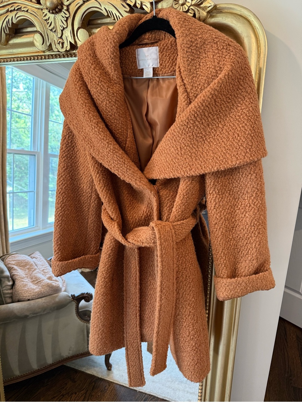 Rachel Parcell Rust Textured Bouclé Trench Coat